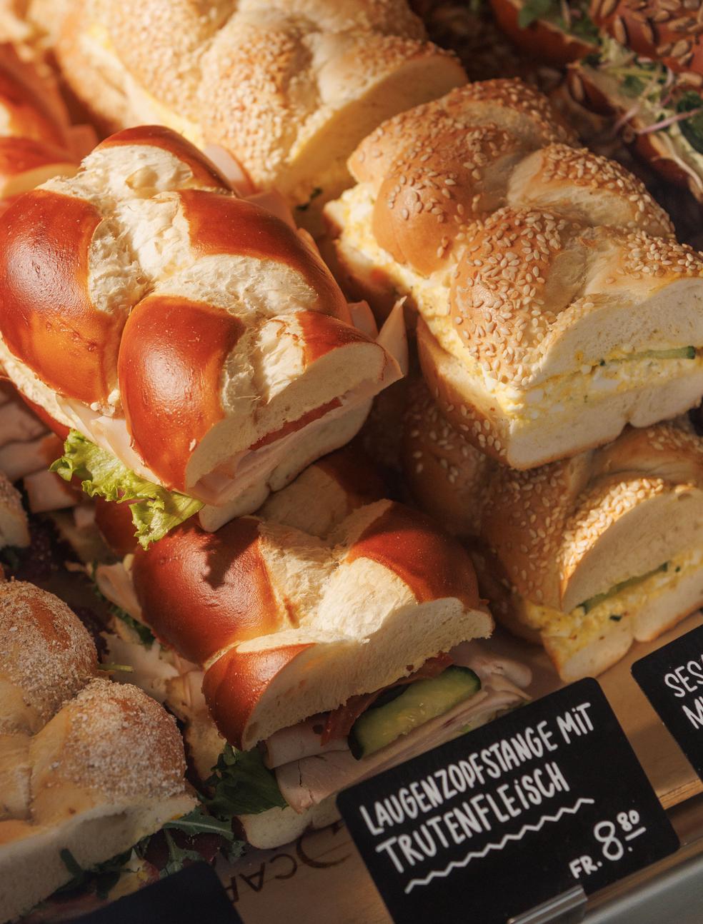 Zopfstangen-Sandwiches